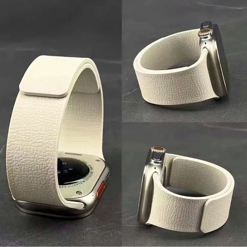 3️⃣3/$25 APPLE Watch textured full magnetic Snaps band (38/40/41mm) - Sand